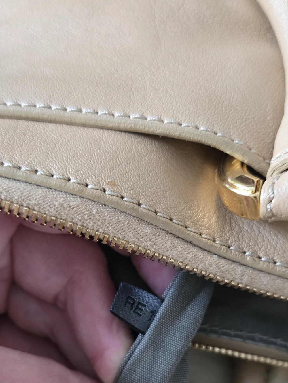 Marc Jacobs Beige Leather Paradise Rio Top-Handle Satchel with Gold Hardware